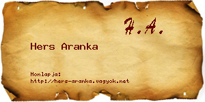 Hers Aranka névjegykártya